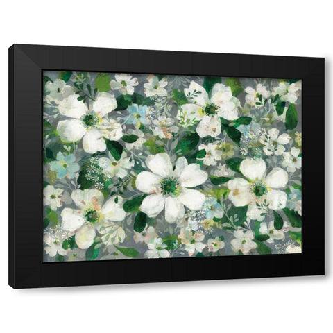 Anemones and Friends Black Modern Wood Framed Art Print with Double Matting by Nai, Danhui