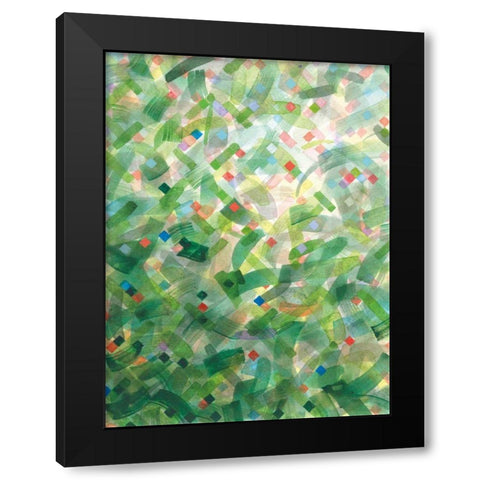 Jungle Abstract I Black Modern Wood Framed Art Print with Double Matting by Nai, Danhui