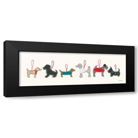 Holiday Dog Ornaments Black Modern Wood Framed Art Print by Ducklow, Patsy