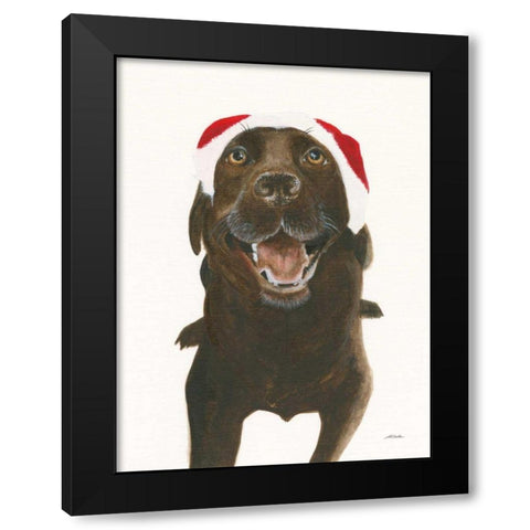 Santa Oscar Black Modern Wood Framed Art Print by Ducklow, Patsy
