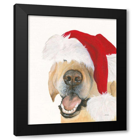 Santa Ruff Black Modern Wood Framed Art Print by Ducklow, Patsy