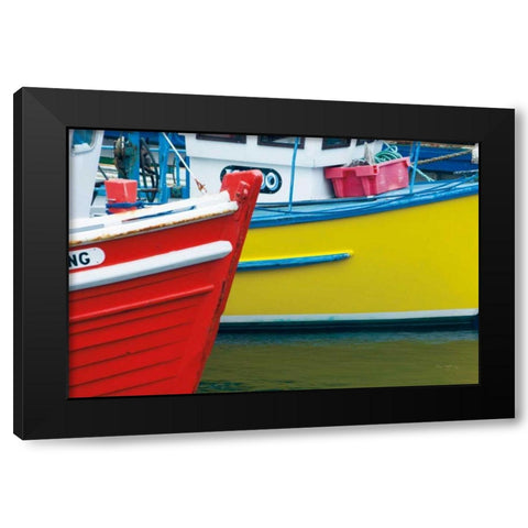 Orkney Fishing Boats Black Modern Wood Framed Art Print with Double Matting by Majchrowicz, Alan