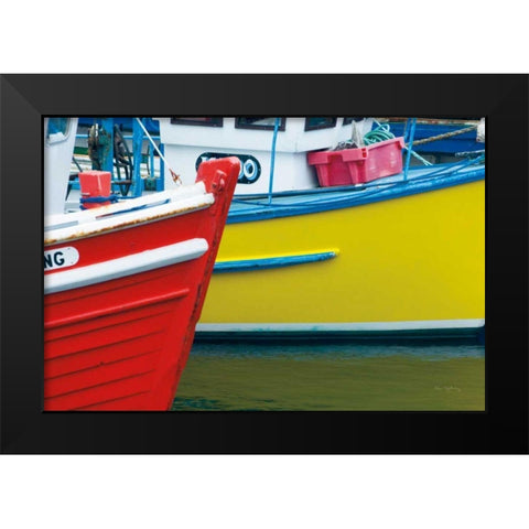 Orkney Fishing Boats Black Modern Wood Framed Art Print by Majchrowicz, Alan