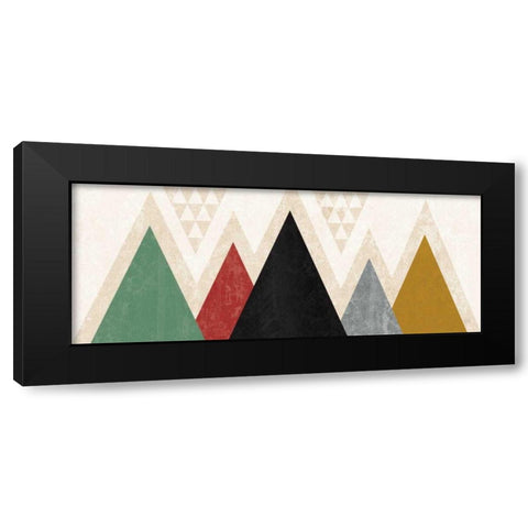 Mod Triangles Panel I Black Modern Wood Framed Art Print with Double Matting by Mullan, Michael