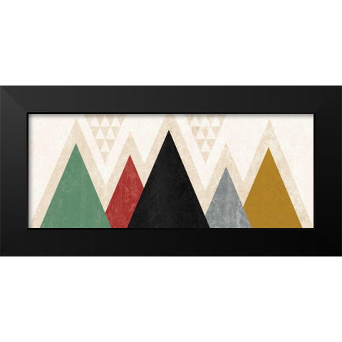 Mod Triangles Panel I Black Modern Wood Framed Art Print by Mullan, Michael