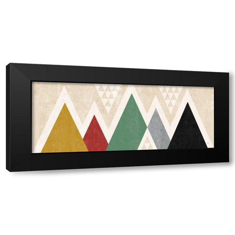 Mod Triangles Panel II Black Modern Wood Framed Art Print with Double Matting by Mullan, Michael