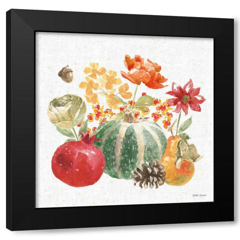 Harvest Bouquet V Black Modern Wood Framed Art Print with Double Matting by Grove, Beth