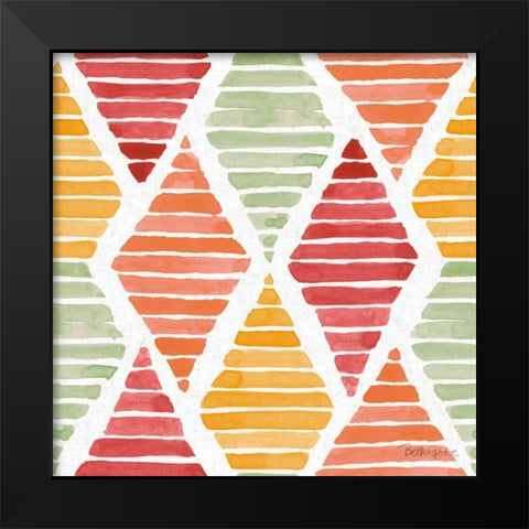 Harvest Bouquet Pattern IIA Black Modern Wood Framed Art Print by Grove, Beth