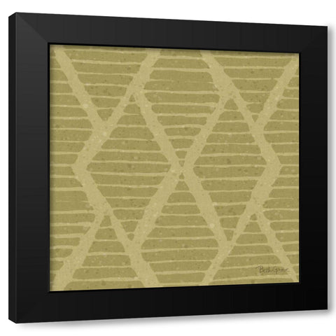 Harvest Bouquet Pattern IIB Black Modern Wood Framed Art Print with Double Matting by Grove, Beth