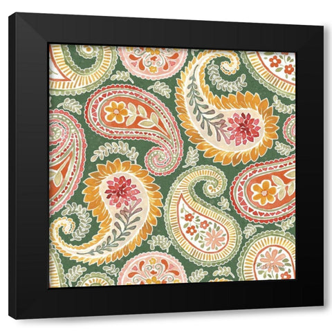 Harvest Bouquet Pattern IIIF Black Modern Wood Framed Art Print with Double Matting by Grove, Beth