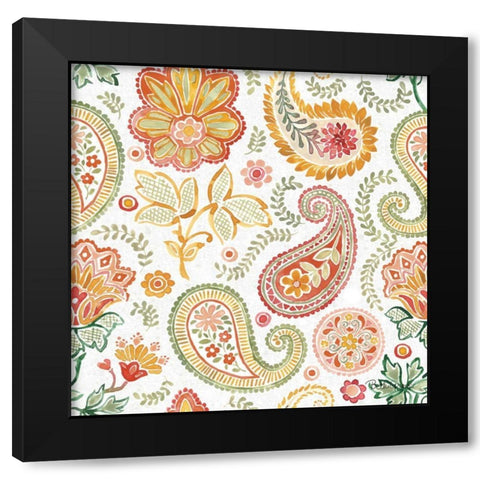 Harvest Bouquet Pattern VIIA Black Modern Wood Framed Art Print with Double Matting by Grove, Beth