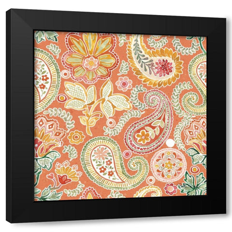 Harvest Bouquet Pattern VIIC Black Modern Wood Framed Art Print with Double Matting by Grove, Beth