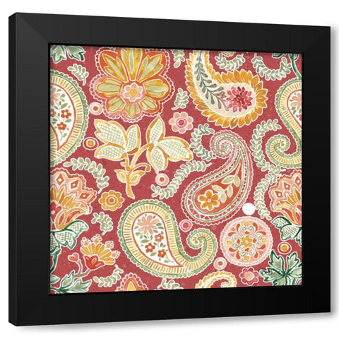 Harvest Bouquet Pattern VIID Black Modern Wood Framed Art Print with Double Matting by Grove, Beth