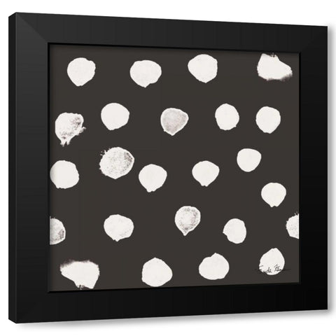 Budding Beauty Pattern IIA Black Modern Wood Framed Art Print with Double Matting by Zaman, Farida