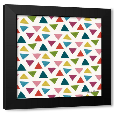 Budding Beauty Pattern VA Black Modern Wood Framed Art Print with Double Matting by Zaman, Farida