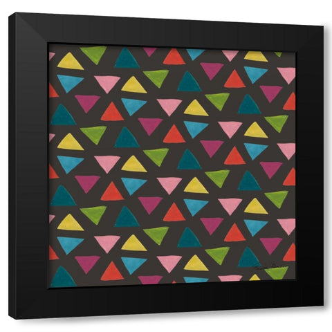 Budding Beauty Pattern VB Black Modern Wood Framed Art Print with Double Matting by Zaman, Farida