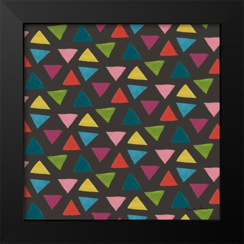 Budding Beauty Pattern VB Black Modern Wood Framed Art Print by Zaman, Farida