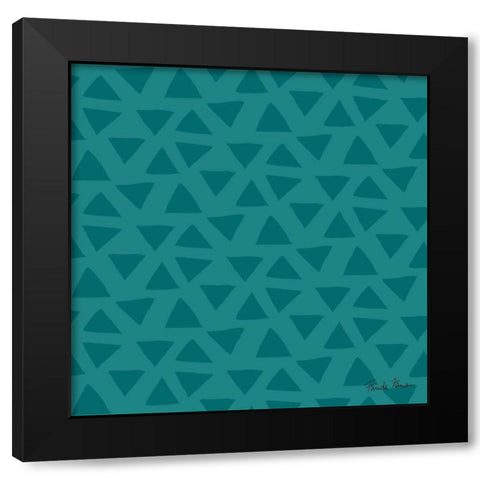 Budding Beauty Pattern VD Black Modern Wood Framed Art Print by Zaman, Farida