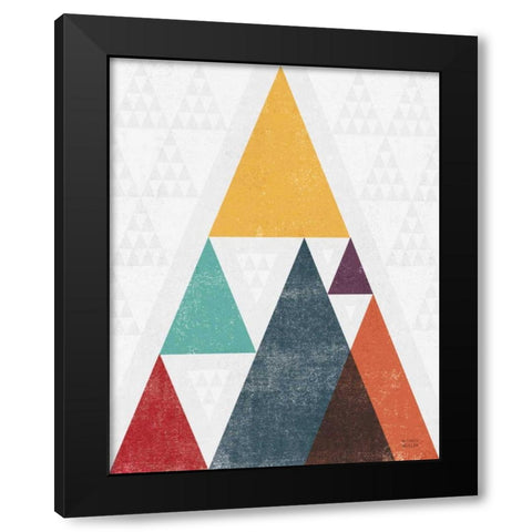 Mod Triangle III v2 Retro I Black Modern Wood Framed Art Print by Mullan, Michael