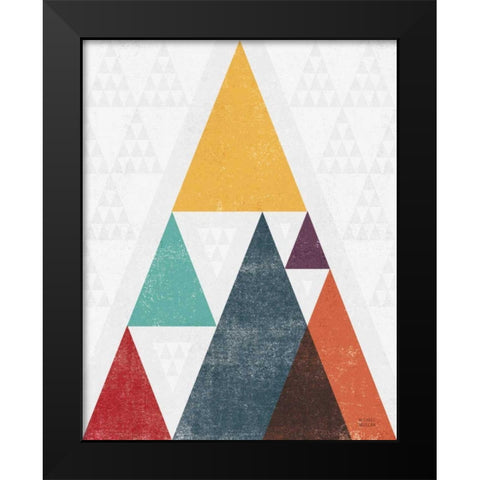 Mod Triangle III v2 Retro I Black Modern Wood Framed Art Print by Mullan, Michael