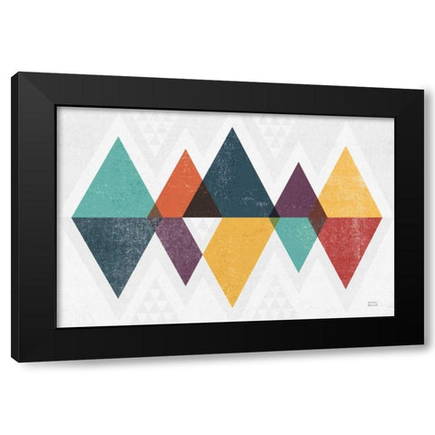 Mod Triangles II Retro Black Modern Wood Framed Art Print by Mullan, Michael