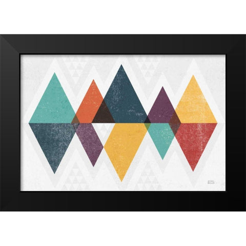 Mod Triangles II Retro Black Modern Wood Framed Art Print by Mullan, Michael