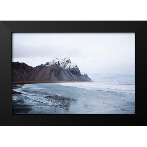 Vestrahorn Black Modern Wood Framed Art Print by Marshall, Laura