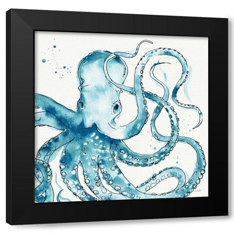 Deep Sea VIII Teal Black Modern Wood Framed Art Print with Double Matting by Tavoletti, Anne