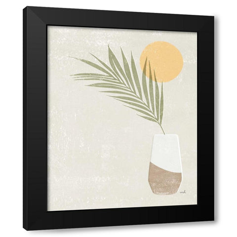 Sun Palm II Black Modern Wood Framed Art Print with Double Matting by Hershey, Moira
