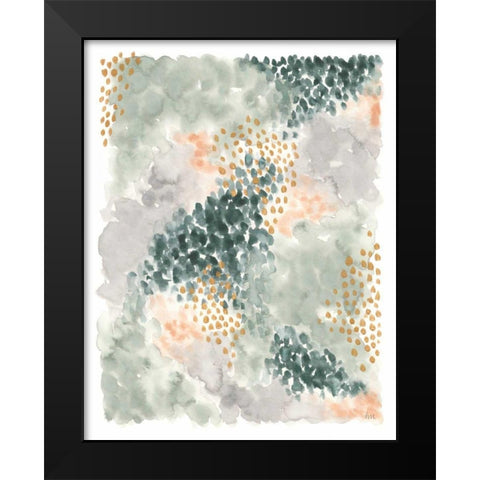 Spring Blooms II v2 Black Modern Wood Framed Art Print by Marshall, Laura