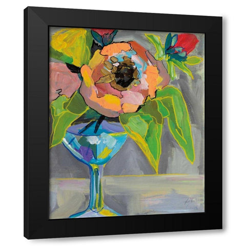 Half Fun Black Modern Wood Framed Art Print by Vertentes, Jeanette