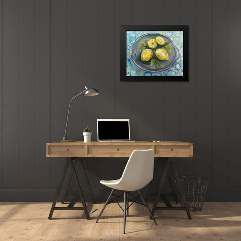 Lemons Black Modern Wood Framed Art Print by Vertentes, Jeanette