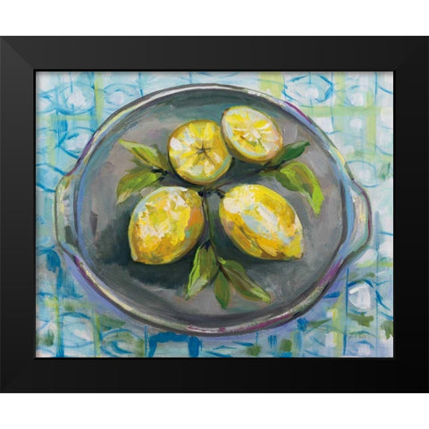 Lemons Black Modern Wood Framed Art Print by Vertentes, Jeanette