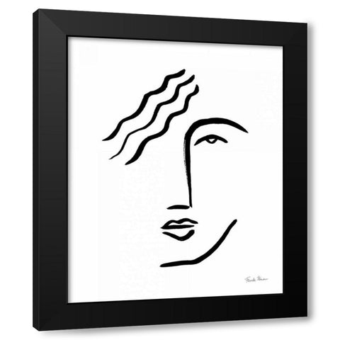 Faces I Black Modern Wood Framed Art Print with Double Matting by Zaman, Farida