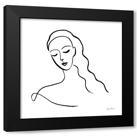 Faces III Black Modern Wood Framed Art Print by Zaman, Farida