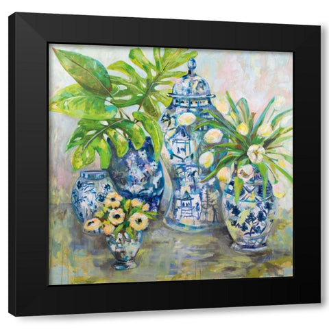 Spring Ginger Black Modern Wood Framed Art Print by Vertentes, Jeanette