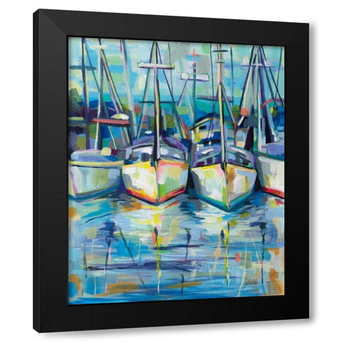 Morning Dock Black Modern Wood Framed Art Print with Double Matting by Vertentes, Jeanette