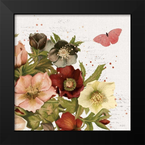 Vintage Petals III Black Modern Wood Framed Art Print by Pertiet, Katie