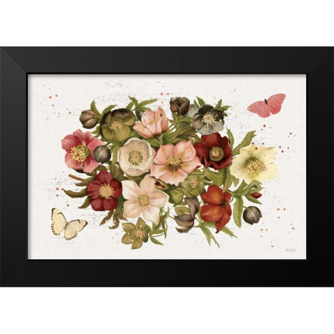Vintage Petals IV Black Modern Wood Framed Art Print by Pertiet, Katie