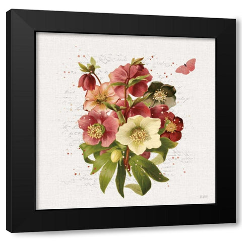Vintage Petals V Black Modern Wood Framed Art Print with Double Matting by Pertiet, Katie