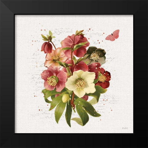 Vintage Petals V Black Modern Wood Framed Art Print by Pertiet, Katie