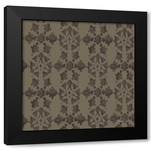 Vintage Petals Pattern VF Black Modern Wood Framed Art Print with Double Matting by Pertiet, Katie