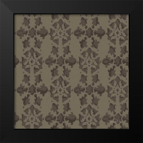 Vintage Petals Pattern VF Black Modern Wood Framed Art Print by Pertiet, Katie