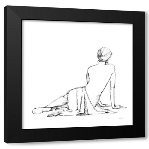 Figure Study II BW Black Modern Wood Framed Art Print with Double Matting by Tillmon, Avery