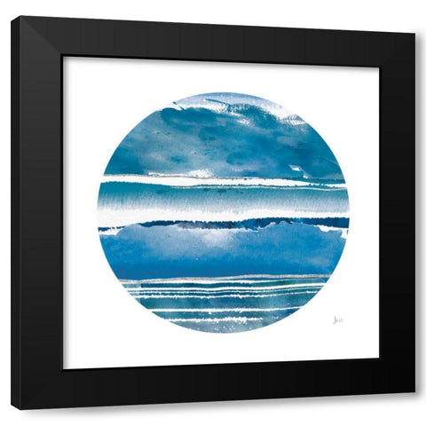 By the Sea Circle Black Modern Wood Framed Art Print with Double Matting by Aiken, Jess