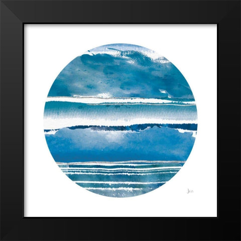 By the Sea Circle Black Modern Wood Framed Art Print by Aiken, Jess