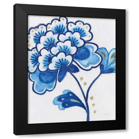 Flora Chinoiserie IV Black Modern Wood Framed Art Print with Double Matting by Adams, Emily