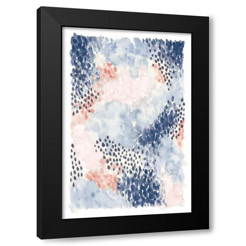 Spring Blooms I Blue Black Modern Wood Framed Art Print with Double Matting by Marshall, Laura