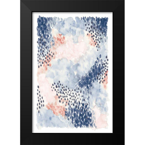 Spring Blooms I Blue Black Modern Wood Framed Art Print by Marshall, Laura