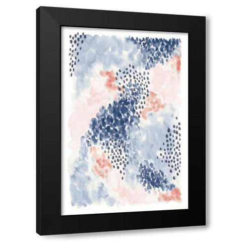 Spring Blooms II Blue Black Modern Wood Framed Art Print with Double Matting by Marshall, Laura